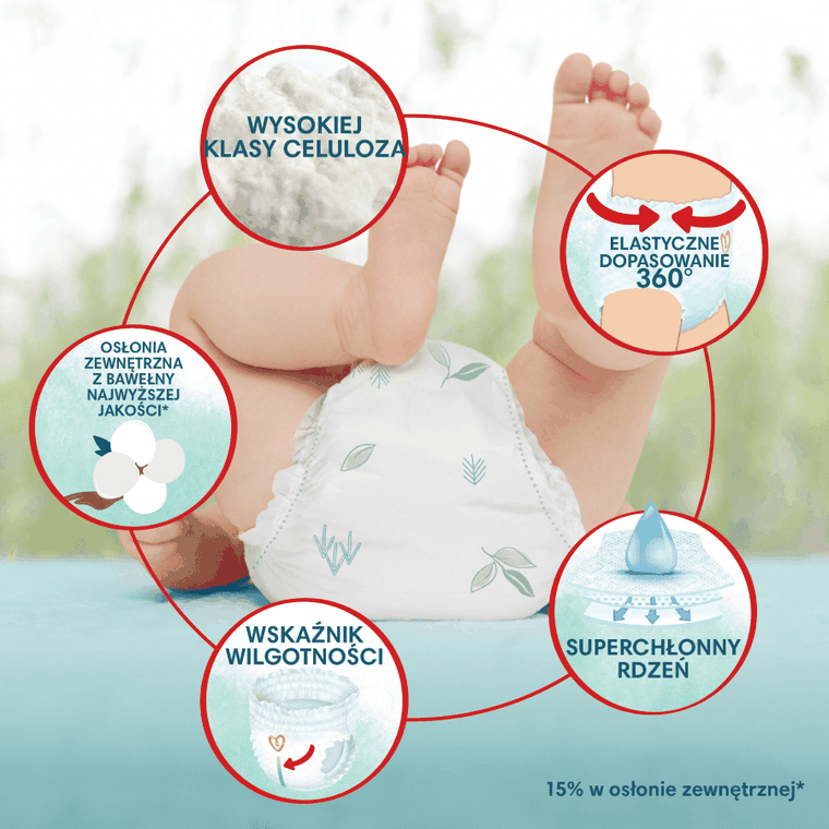 Pampers, Harmonie Baby, pieluchy jednorazowe, rozmiar 4, 9-14 kg, 24 szt.