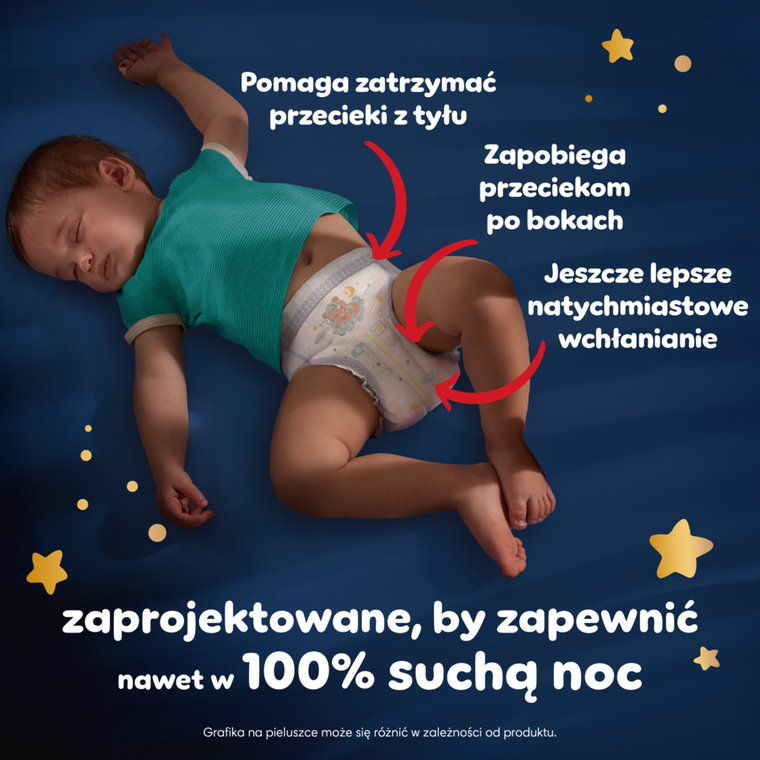 Pampers, Night, pieluchomajtki, rozmiar 6, 13-19kg, 80 szt.