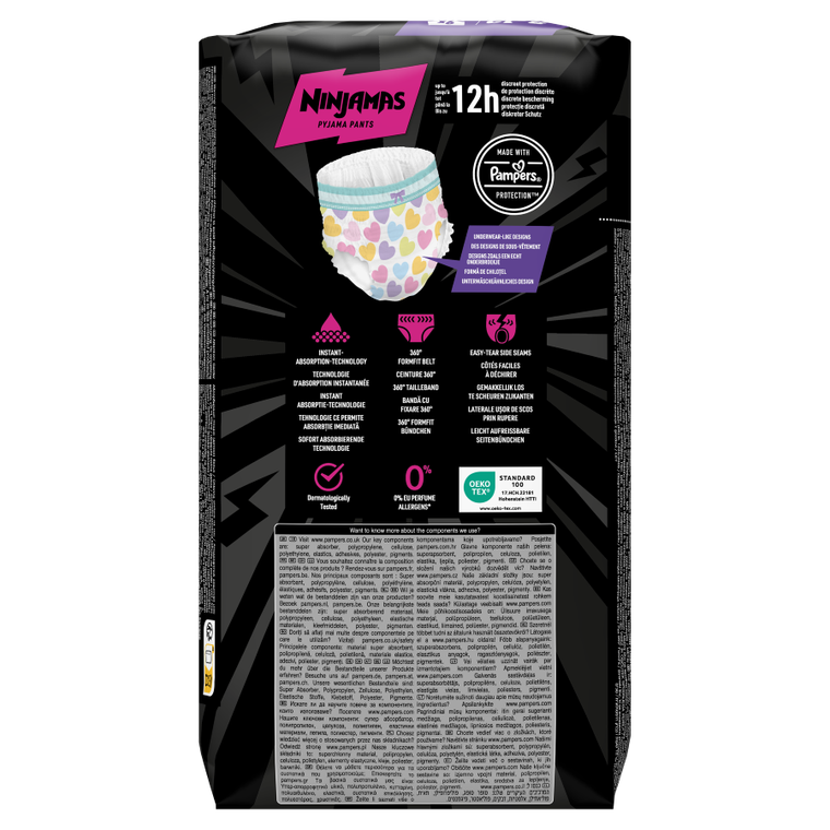 Pampers, Ninjamas, chłonna bielizna dla chłopca na noc, rozmiar 8-12 lat, 27-43 kg, 54 szt.