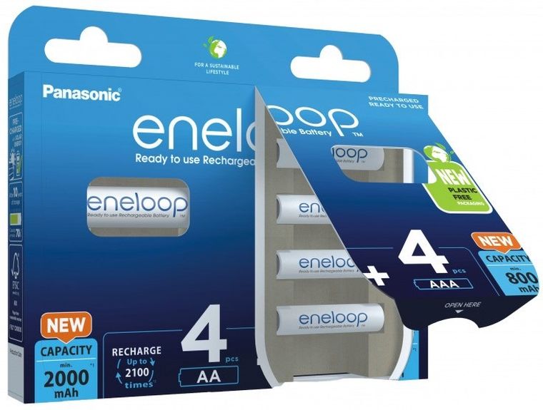 Panasonic, Eneloop, akumulatorki, zestaw 4x AA 2000mAh + 4x AAA 800mAh