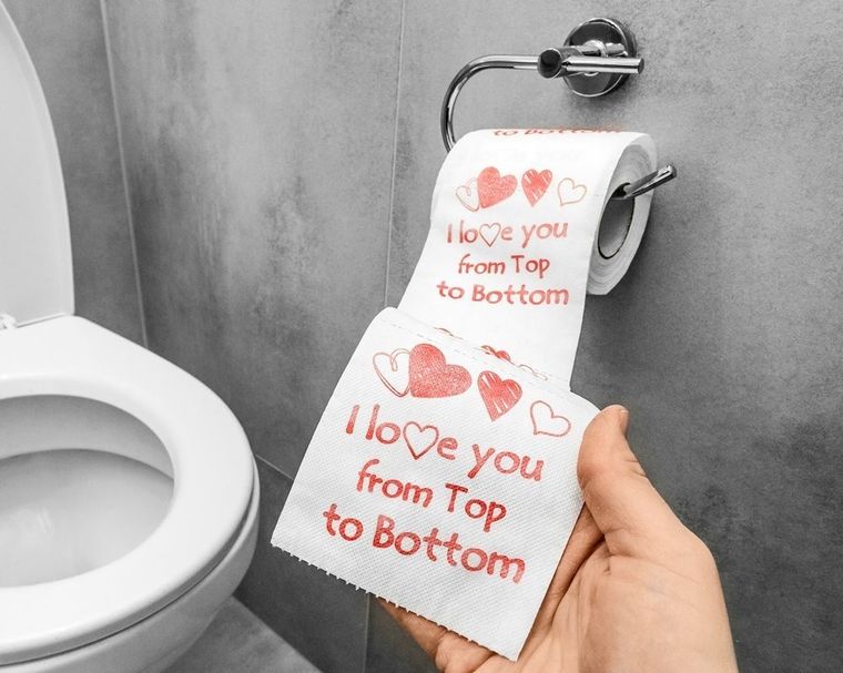 Papier toaletowy, I Love You, biały