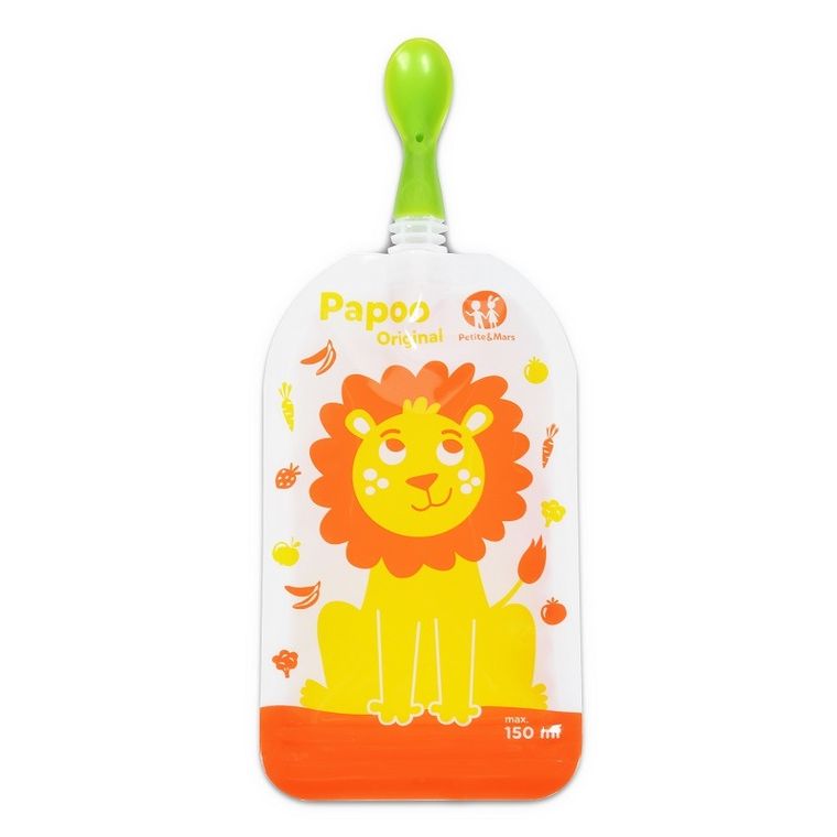 Papoo Labor Papoo Original, Lew, wielorazowe saszetki na jedzenie, 6 szt. - smyk.com