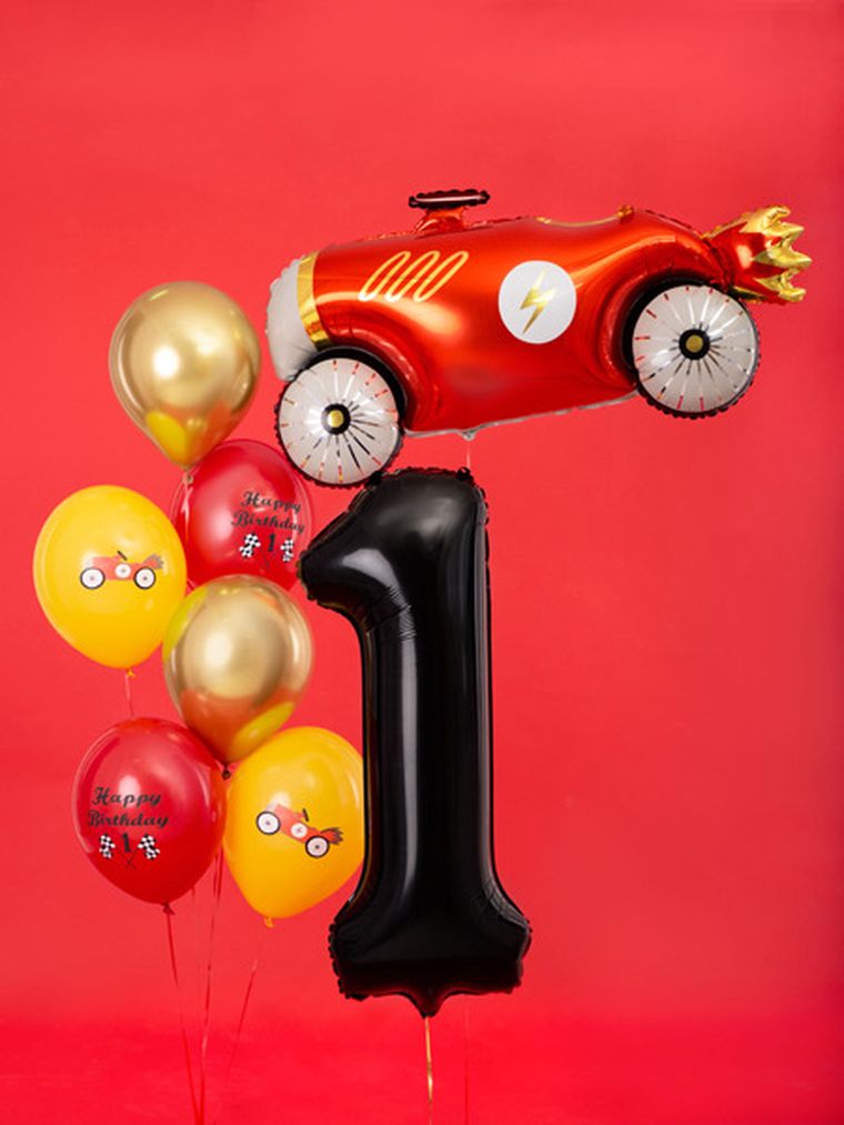 PartyDeco, balon foliowy, cyfra "1", 86 cm, czarny, 1 szt.