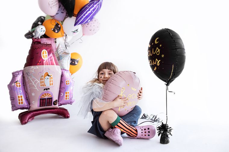 PartyDeco, balon foliowy Hocus Pocus, 45 cm, czarny, 1 szt.