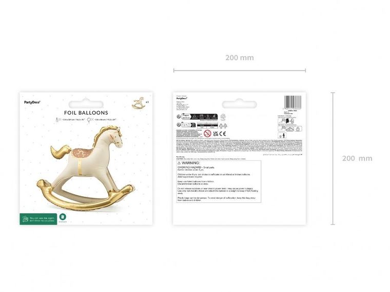 PartyDeco, balon foliowy, koń na biegunach, 118-104 cm