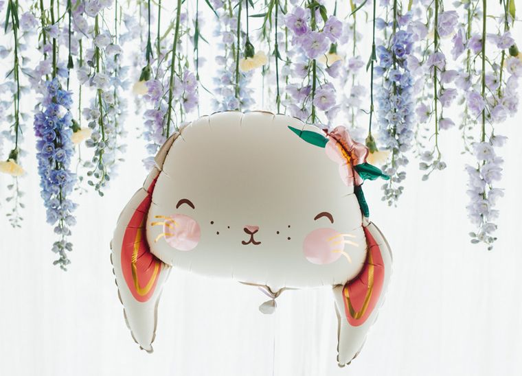 PartyDeco, balon foliowy Królik, 65-55 cm, mix, 1 szt.