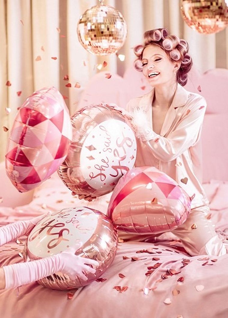 PartyDeco, balon foliowy, pierścionek, 41-72 cm