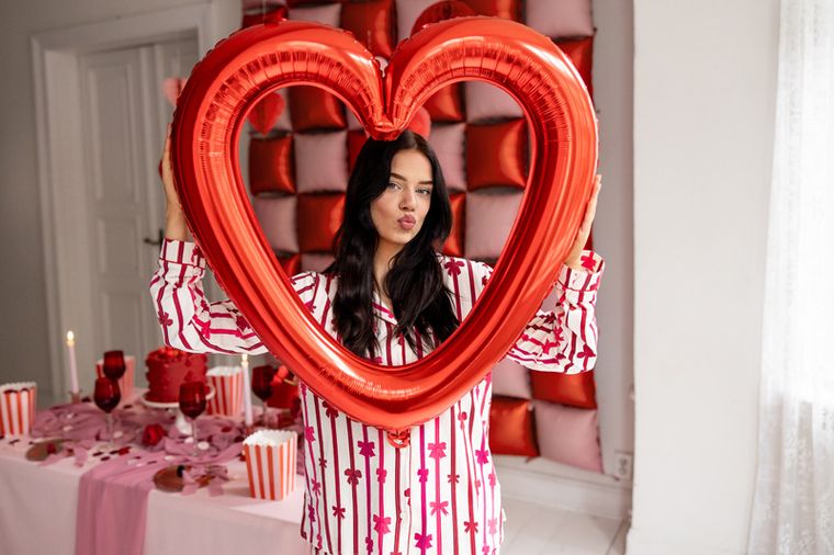 PartyDeco, balon foliowy, Serce Ramka, 86-83.5 cm, czerwony