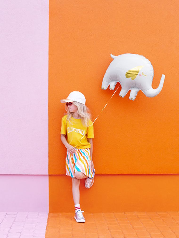 PartyDeco, balon foliowy Słoń, 83-58 cm, mix, 1 szt.