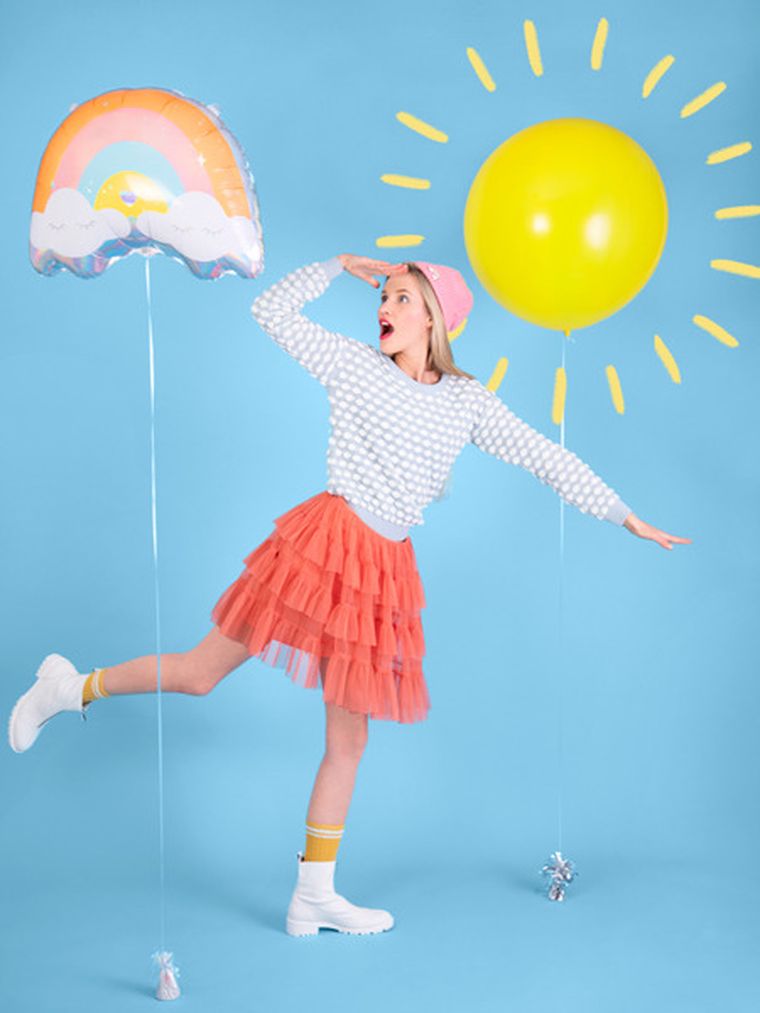 PartyDeco, balon foliowy Tęcza, 55-40 cm, mix, 1 szt.