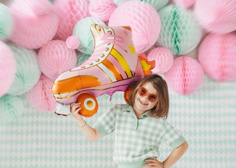 PartyDeco, balon foliowy Wrotka, 74-51 cm, mix, 1 szt.