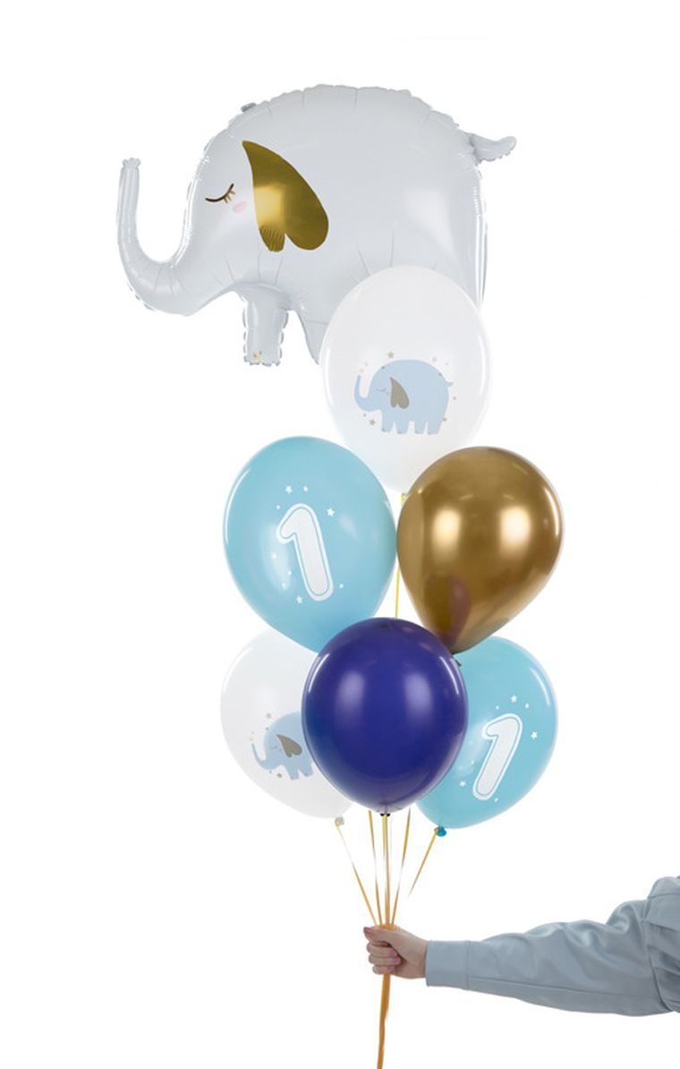 PartyDeco, balony 30 cm, Roczek, Pastel Light Blue, 6 szt.