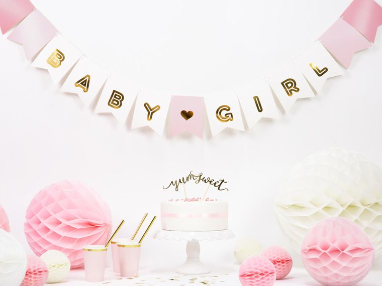PartyDeco, baner Baby Girl, mix, 15-175 cm