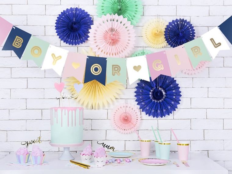 PartyDeco, baner, Boy or Girl, mix, 15-175 cm