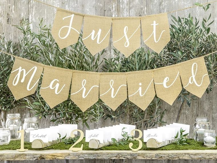 PartyDeco, baner, Just Married, 23-185 cm