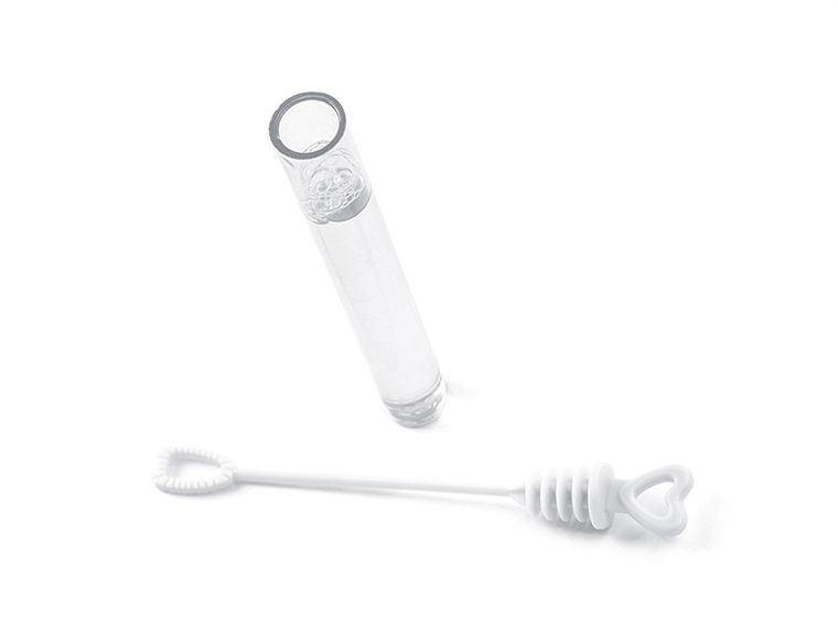 PartyDeco, bańki mydlane na wesele lub ślub, serduszko, biały, 48 szt.