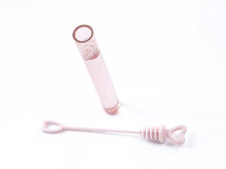 PartyDeco, bańki mydlane na wesele lub ślub, serduszko, różowy, 48 szt.