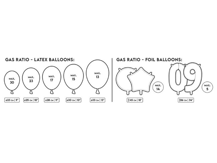 PartyDeco, butla z helem, fioletowa, na 30 balonów