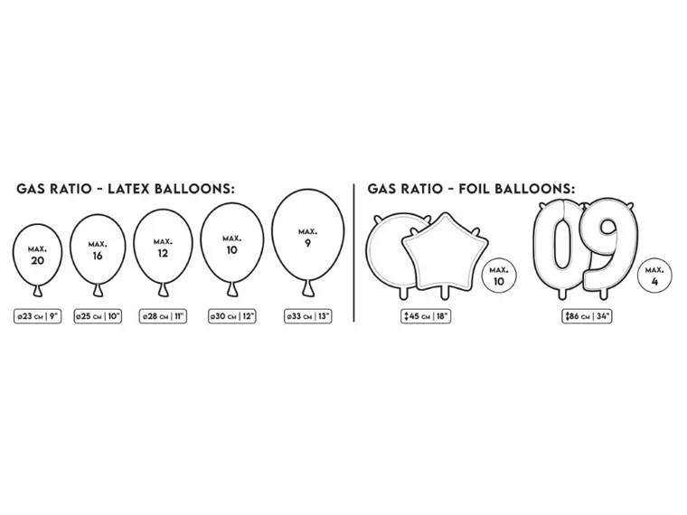 PartyDeco, butla z helem, jasnoróżowa, na 20 balonów