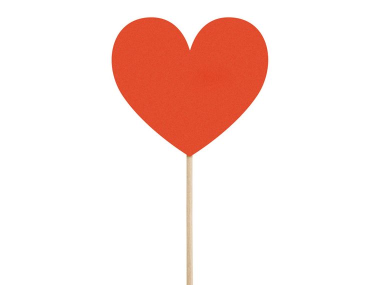 PartyDeco, dekoracje do muffinek Serca, 11 cm, 6 szt.