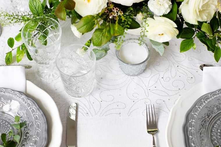 PartyDeco, dekoracyjna organza z nadrukiem, biała, 0,48-9 m