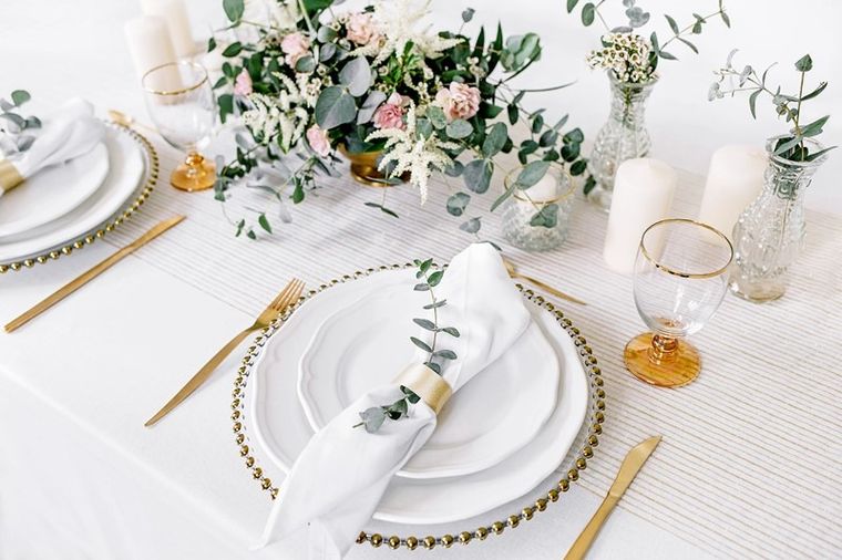 PartyDeco, dekoracyjna organza z nadrukiem, biała, 0,48-9 m