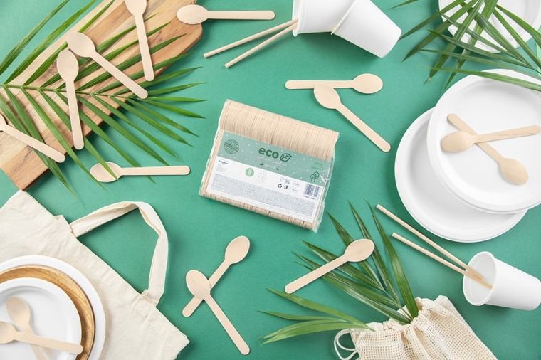 PartyDeco, drewniane łyżki, 16 cm, 100 szt.