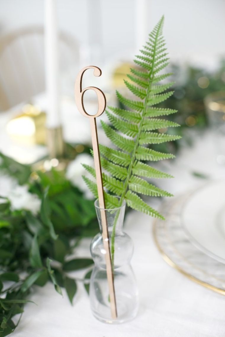 PartyDeco, drewniane numery na stół, 25 cm, 10 szt.