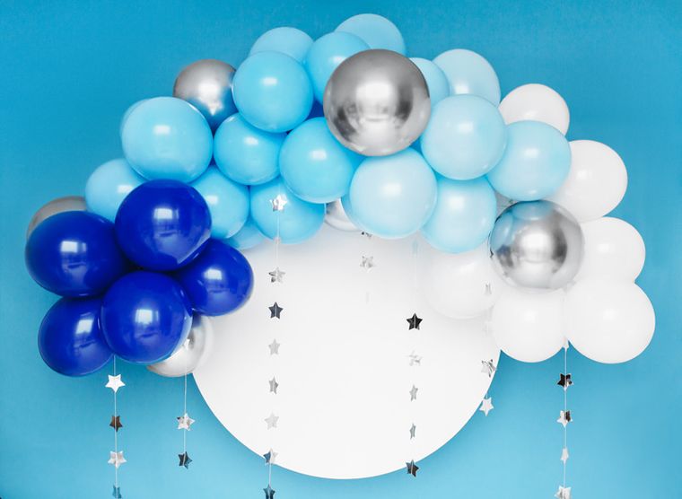PartyDeco, girlanda balonowa, niebieska, 200 cm, 60 szt.