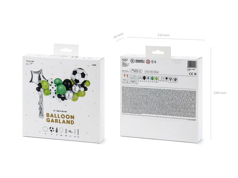 PartyDeco, girlanda balonowa, Piłka, mix, 150-126 cm, 1 szt.