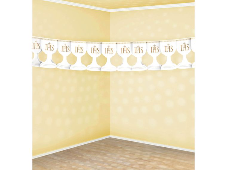 PartyDeco, girlanda bibułowa na Pierwszą Komunię Świętą, kielich, 3 m