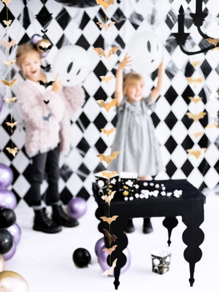 PartyDeco, girlanda, nietoperze, złoty, 1.5 m