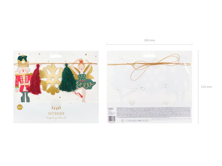 PartyDeco, girlanda papierowa, Dziadek do orzechów, 2 m