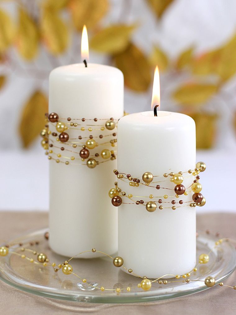 PartyDeco, girlandy perłowe do dekoracji weselnych, złote, 5 szt.