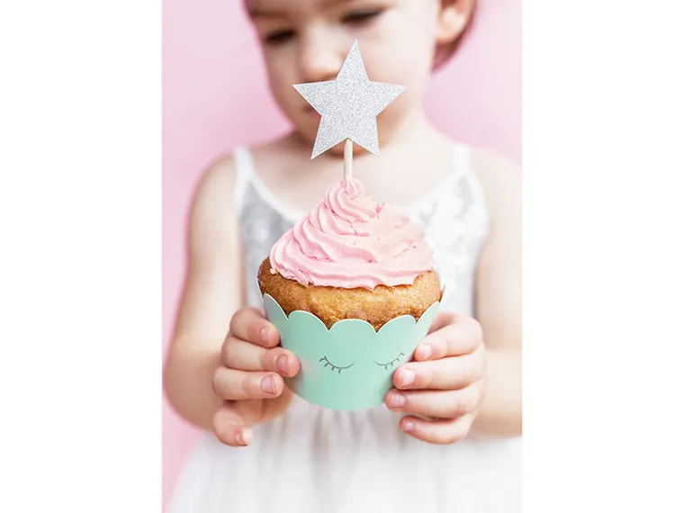 PartyDeco, Jednorożec Party, toppery, dekoracje do muffinek, jednorożec-gwiazdki, 11,5 cm, 6 szt.