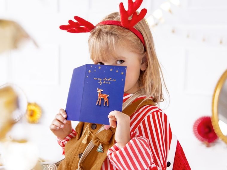 PartyDeco, kartka z pinem, jelonek, 10.5-14.8 cm