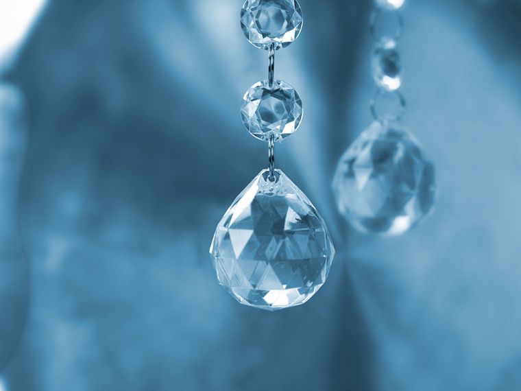 PartyDeco, kryształowe zawieszki kule, bezbarwny, 32-34 mm, 5 szt.