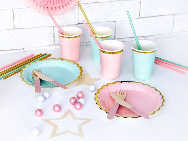 PartyDeco, kubeczki, miętowy, 220 ml, 6 szt.