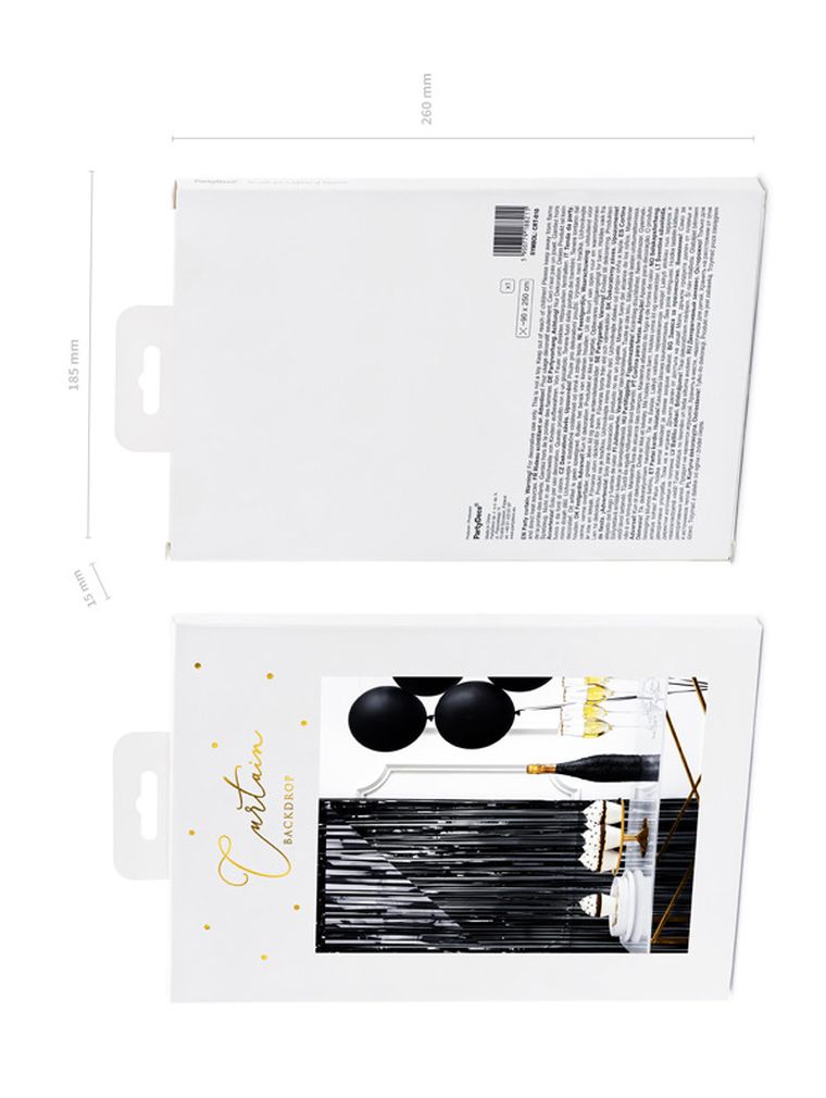 PartyDeco, kurtyna Party, czarny, 90-250 cm, 1 szt.