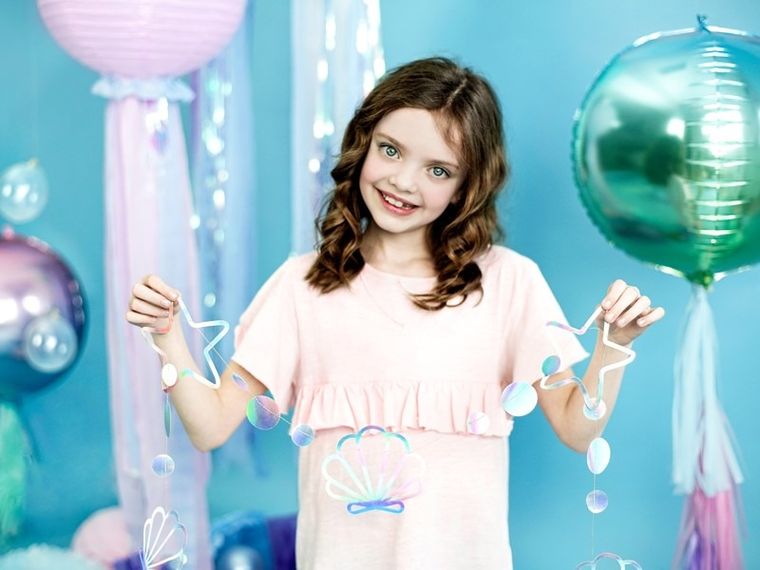 PartyDeco, Mermaid Party, girlanda, dekoracja na urodziny, syrenka, opalizujący, 1, 65 m