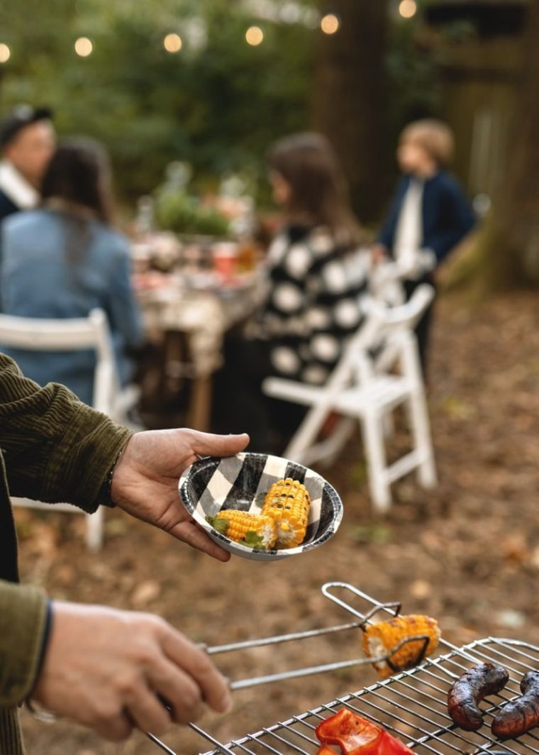 PartyDeco, miseczki papierowe, w kratę, 17-4.5 cm, 6 szt.