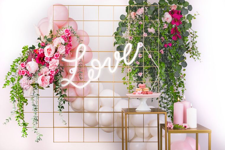 PartyDeco, neon LED, Love, biały, 61-27,4 cm, 1 szt.