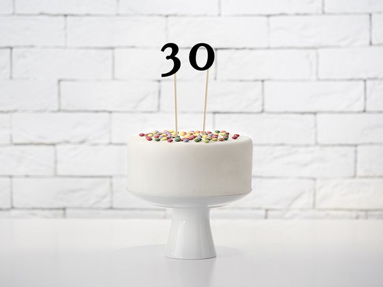 PartyDeco, numery na stół, czarny, 24-26 cm, 11 szt.