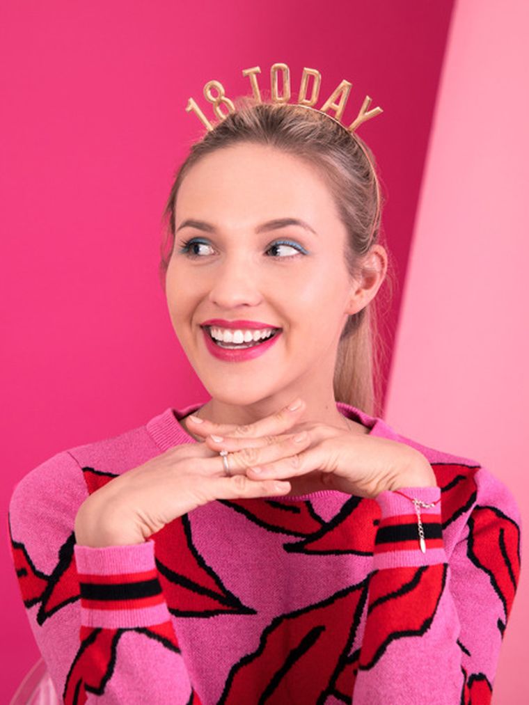 PartyDeco, opaska 18 Today, złoty, 1 szt.