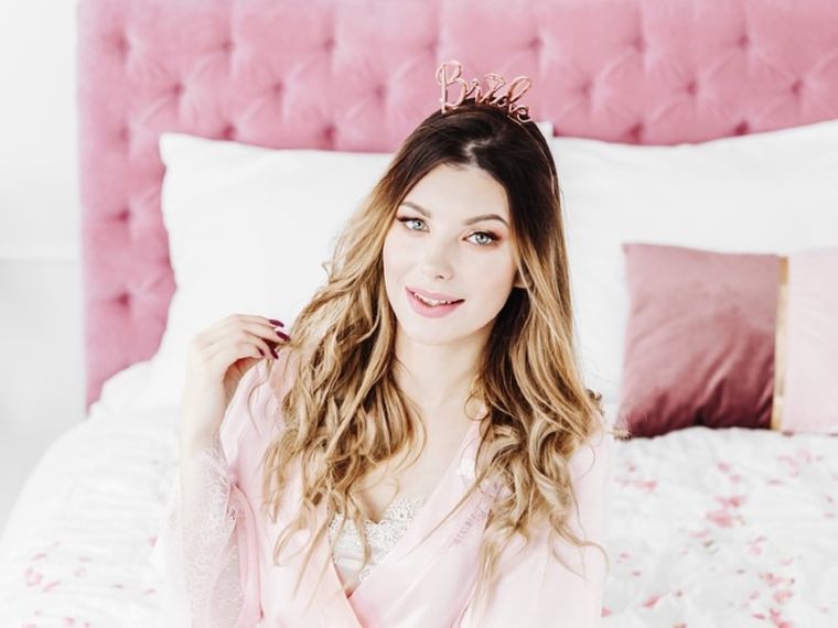 PartyDeco, opaska Bride, różowe złoto