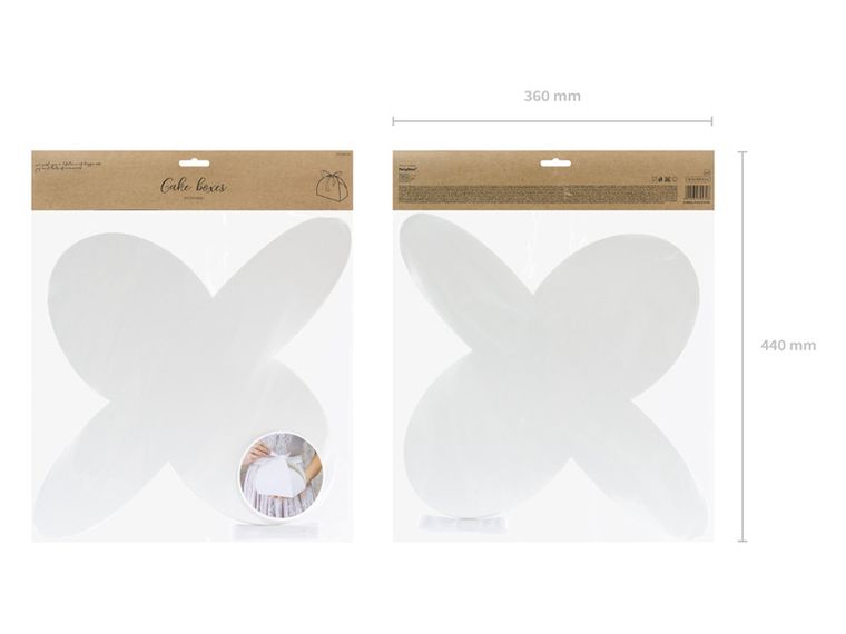 PartyDeco, ozdobne pudełka na ciasto, białe, 10 szt.