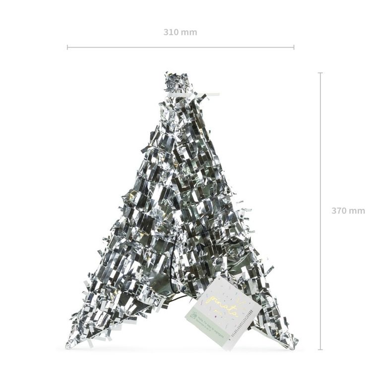 PartyDeco, piniata składana, gwiazda, srebrna, 68-68-30 cm