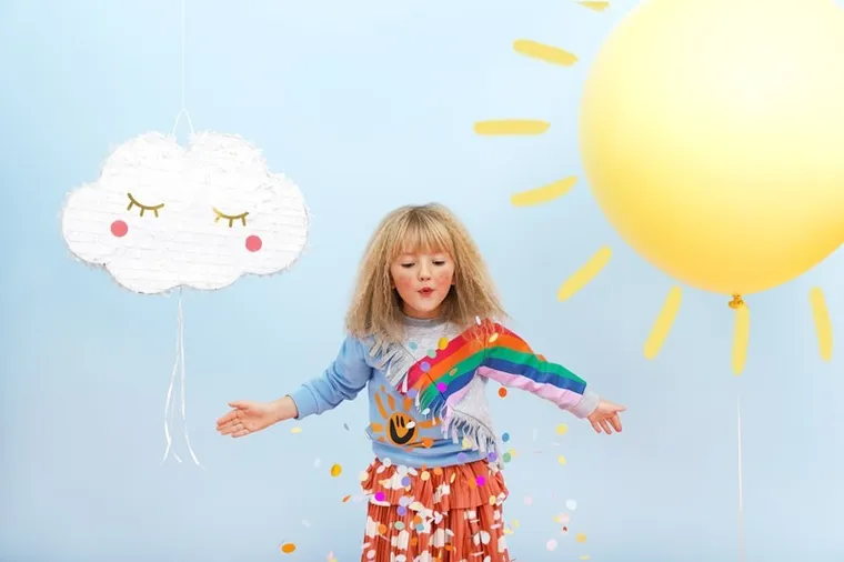 PartyDeco, piniata urodzinowa, chmurka, 50-32-9 cm