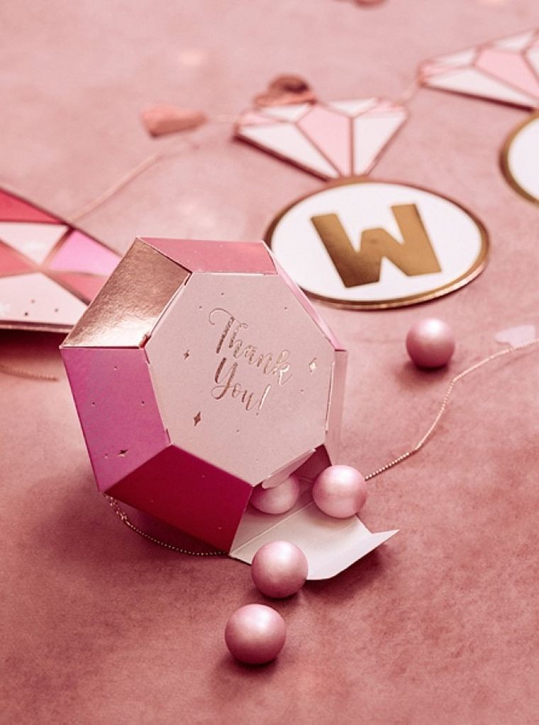 PartyDeco, pudełko, diament, 6 szt.