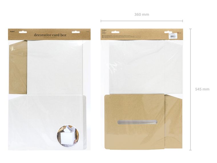 PartyDeco, pudełko na koperty, kremowy, 24-24-24 cm